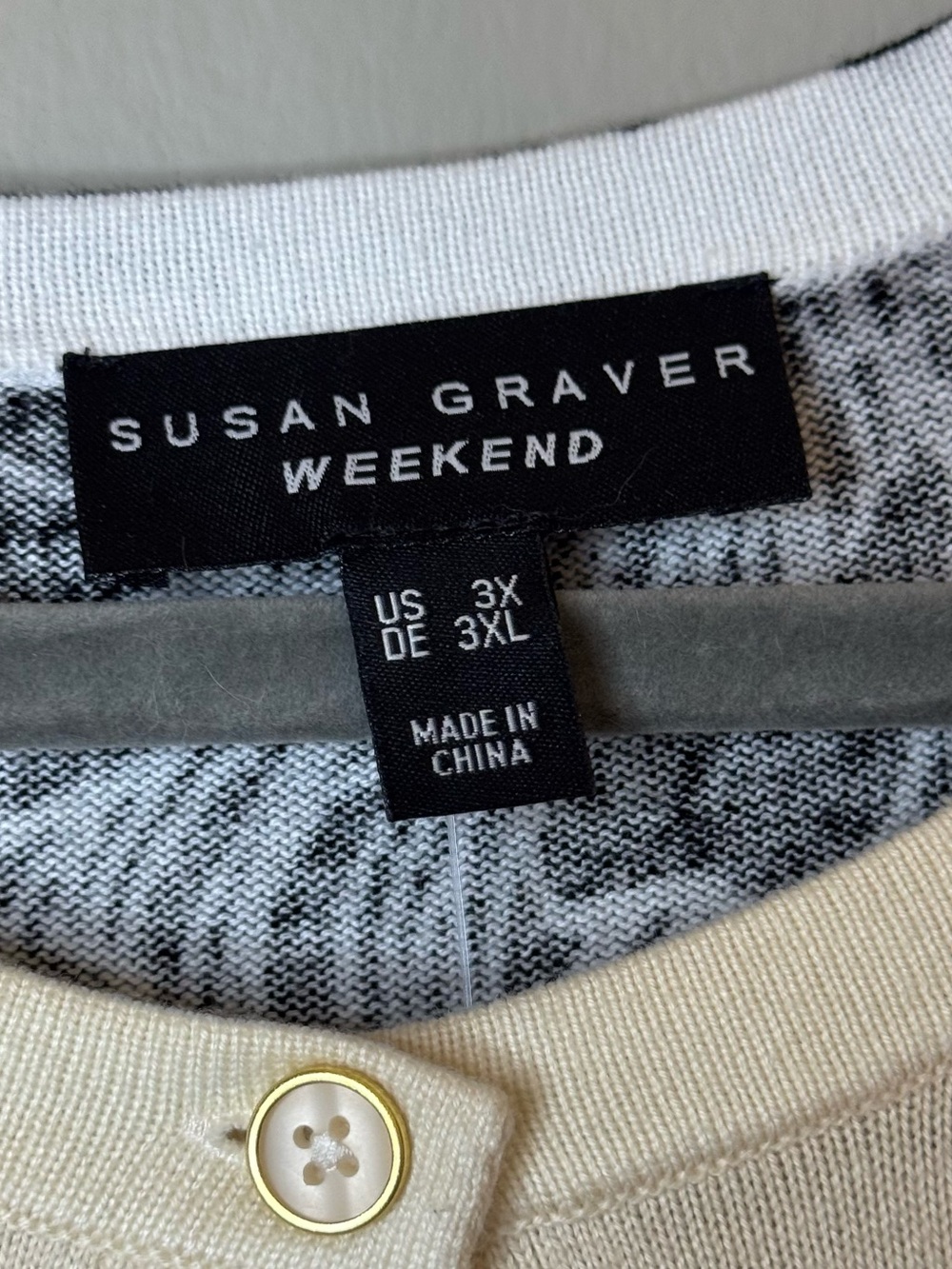 Susan Graver Weekend NWT Women's Cream Cardigan Size 3X - Picture 5 of 11